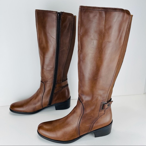 📌SOLD📌 BUSSOLA STYLE ANTWERPEN TAN LEATHER TALL BOOTS - Picture 10 of 16